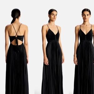 A.L.C. Aries pleated maxi gown black 0